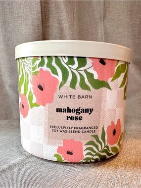 Bath & Body Works White Barn Mahogany Rose 3-Wick Candle